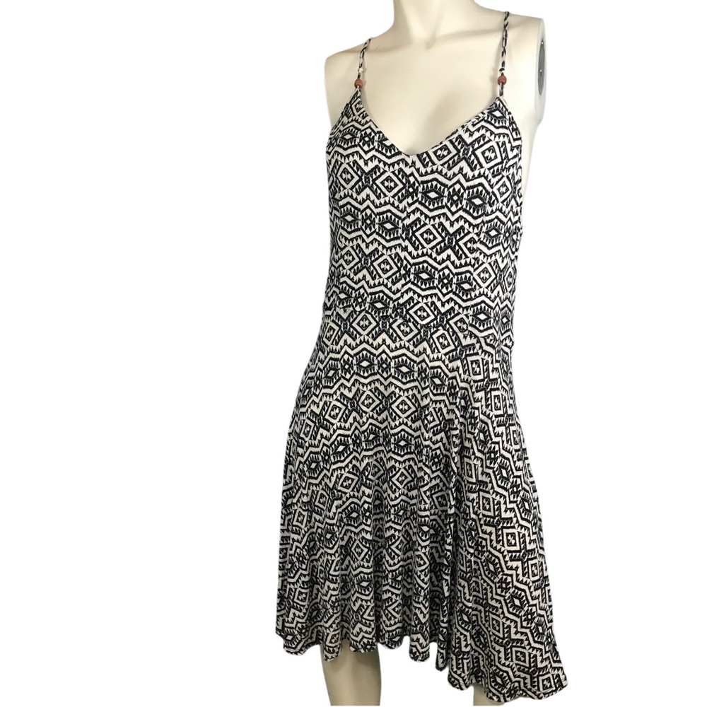Xhilaration Blk/Wht Tribal Print Spaghetti Strap Sundress XL